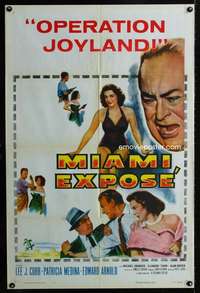 h465 MIAMI EXPOSE one-sheet movie poster '56 Lee J. Cobb, sexy Medina!