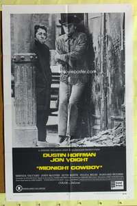 h468 MIDNIGHT COWBOY one-sheet movie poster '69 Dustin Hoffman, Jon Voight