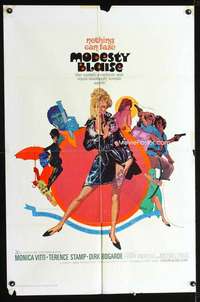 h475 MODESTY BLAISE one-sheet movie poster '66 sexy Bob Peak art of Vitti!