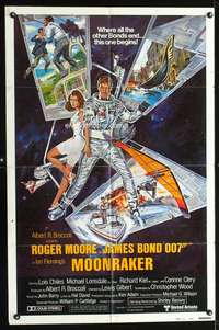 h480 MOONRAKER style B int'l one-sheet movie poster '79 James Bond 007!