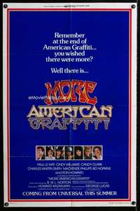 h482 MORE AMERICAN GRAFFITI advance one-sheet movie poster '79 Ron Howard