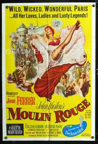 h486 MOULIN ROUGE int'l 1sh '53 Jose Ferrer as Toulouse-Lautrec, art of sexy Zsa Zsa Gabor!