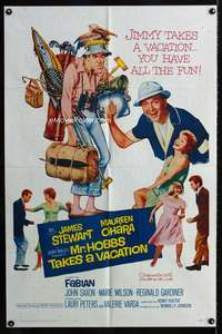 h489 MR. HOBBS TAKES A VACATION one-sheet movie poster '62 Jimmy Stewart