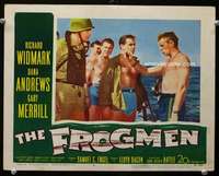 m400 FROGMEN movie lobby card #3 '51 barechested Richard Widmark!