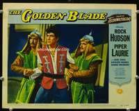 m419 GOLDEN BLADE movie lobby card #7 '53 Rock Hudson close up!