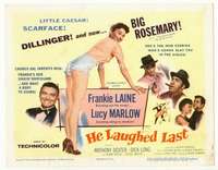 m081 HE LAUGHED LAST movie title lobby card '56 Blake Edwards, Laine