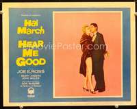 m435 HEAR ME GOOD movie lobby card #6 '57 sexy Merry Anders, Hal March