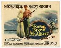 m082 HEAVEN KNOWS MR. ALLISON movie title lobby card '57 Bob Mitchum, Kerr