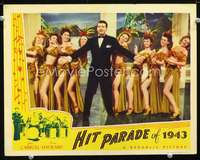 m455 HIT PARADE OF 1943 movie lobby card '43 John Carroll & sexy gals!