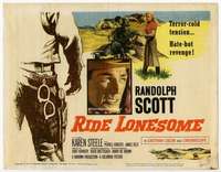 m142 RIDE LONESOME movie title lobby card '59 Randolph Scott, Boetticher