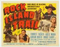 m147 ROCK ISLAND TRAIL movie title lobby card R56 Forrest Tucker, Adele Mara