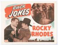 m148 ROCKY RHODES movie title lobby card R48 cowboy Buck Jones punching!