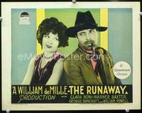 m752 RUNAWAY movie lobby card '26 sexy Clara Bow, Warner Baxter