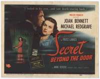 m154 SECRET BEYOND THE DOOR movie title lobby card '47 Fritz Lang, noir