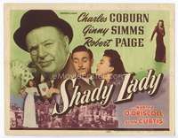 m158 SHADY LADY movie title lobby card '45 Charles Coburn, Ginny Gimms