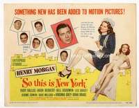 m170 SO THIS IS NEW YORK movie title lobby card '48 Henry Morgan, Vallee