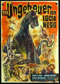 p445 GIANT BEHEMOTH German movie poster '59 Bonne dinosaur art!