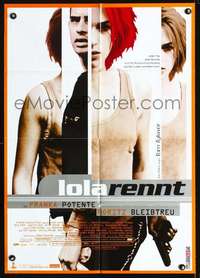 p574 RUN LOLA RUN German movie poster '98 sexy Franka Potente!