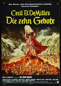 p614 TEN COMMANDMENTS German movie poster R70s cool McCarthy art!