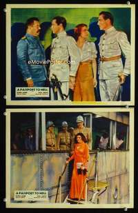 z663 PASSPORT TO HELL 2 movie lobby cards '32 Elissa Landi, Paul Lukas