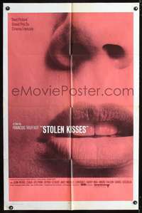 m646 STOLEN KISSES int'l one-sheet movie poster '69 Francois Truffaut, sexy lips image!