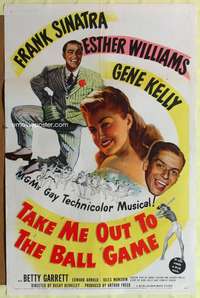 m659 TAKE ME OUT TO THE BALL GAME 1sheet '49 Frank Sinatra, Esther Williams, Gene Kelly, baseball!