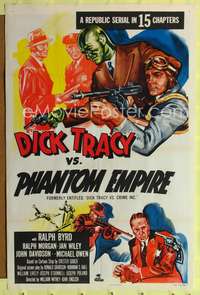 p137 DICK TRACY VS. CRIME INC. one-sheet movie poster R52 Ralph Byrd detective serial!