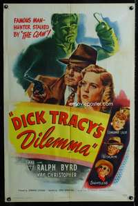 p138 DICK TRACY'S DILEMMA style A one-sheet movie poster '47 Ralph Byrd versus The Claw!