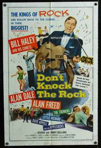 p145 DON'T KNOCK THE ROCK one-sheet movie poster '57 Bill Haley & his band, the kings of ROCK!