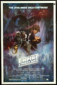 p157 EMPIRE STRIKES BACK GWTW style 1sh poster '80 George Lucas, great Roger Kastel artwork!