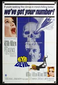 p161 EYE OF THE DEVIL one-sheet movie poster '67 introducing Sharon Tate, mind-chilling terror!