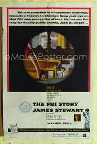 p168 FBI STORY one-sheet movie poster '59 detective Jimmy Stewart, Vera Miles