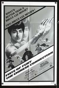 p176 FISTS OF FURY/CHINESE CONNECTION one-sheet poster '80 two Bruce Lee movies are better than one!