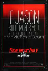 p189 FRIDAY THE 13th 5 one-sheet movie poster '85 Jason still haunts you!