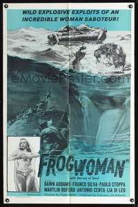 p194 FROGWOMAN one-sheet movie poster '59 sexy diver Dawn Addams underwater!