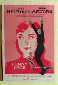 p197 FUNNY FACE one-sheet movie poster '57 best Audrey Hepburn & Fred Astaire!