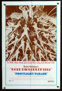 p205 GOLD DIGGERS OF 1935/FOOTLIGHT PARADE one-sheet movie poster '70 Busby Berkeley, cool image!