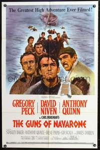 p218 GUNS OF NAVARONE one-sheet movie poster '61 Gregory Peck, David Niven, Anthony Quinn