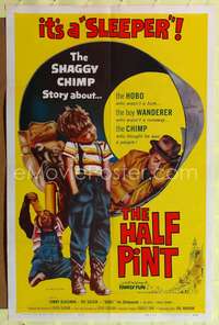 p221 HALF PINT one-sheet movie poster '59 the shaggy chimp story about a boy wanderer!