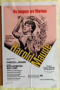 p231 HAROLD & MAUDE one-sheet movie poster R79 Ruth Gordon, Bud Cort, great artwork!