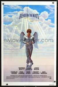 p236 HEAVEN CAN WAIT one-sheet movie poster '78 Warren Beatty, football!