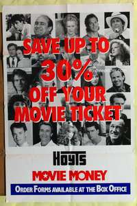 p265 HOYTS MOVIE MONEY one-sheet movie poster '80s 25 great portraits of stars!