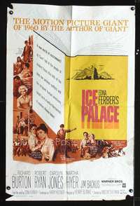 p274 ICE PALACE one-sheet movie poster '60 Richard Burton, Robert Ryan, Edna Ferber