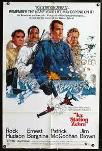 p275 ICE STATION ZEBRA style A one-sheet movie poster '69 Rock Hudson, Jim Brown, Ernest Borgnine