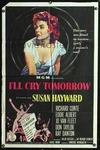 p277 I'LL CRY TOMORROW one-sheet movie poster '55 great artwork of Susan Hayward!