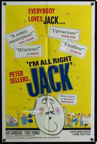 p280 I'M ALL RIGHT JACK one-sheet movie poster '60 everybody loves Peter Sellers, English!