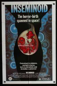 p289 INSEMINOID one-sheet movie poster '81 really wild sci-fi horror-birth space spawn image!