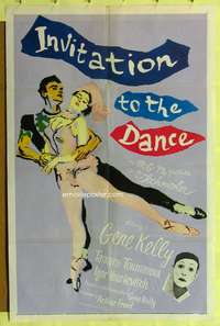 p292 INVITATION TO THE DANCE one-sheet movie poster '57 Gene Kelly, great dancing artwork!