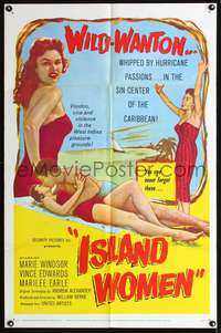 p295 ISLAND WOMEN one-sheet movie poster '58 sexy tropical wild-wanton Marie Windsor!