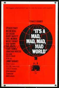 p299 IT'S A MAD, MAD, MAD, MAD WORLD style B one-sheet movie poster '64